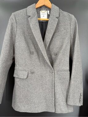 EUC Erdem X H&M Wool Blended Herringbone Double Breasted Jacket Sz 6